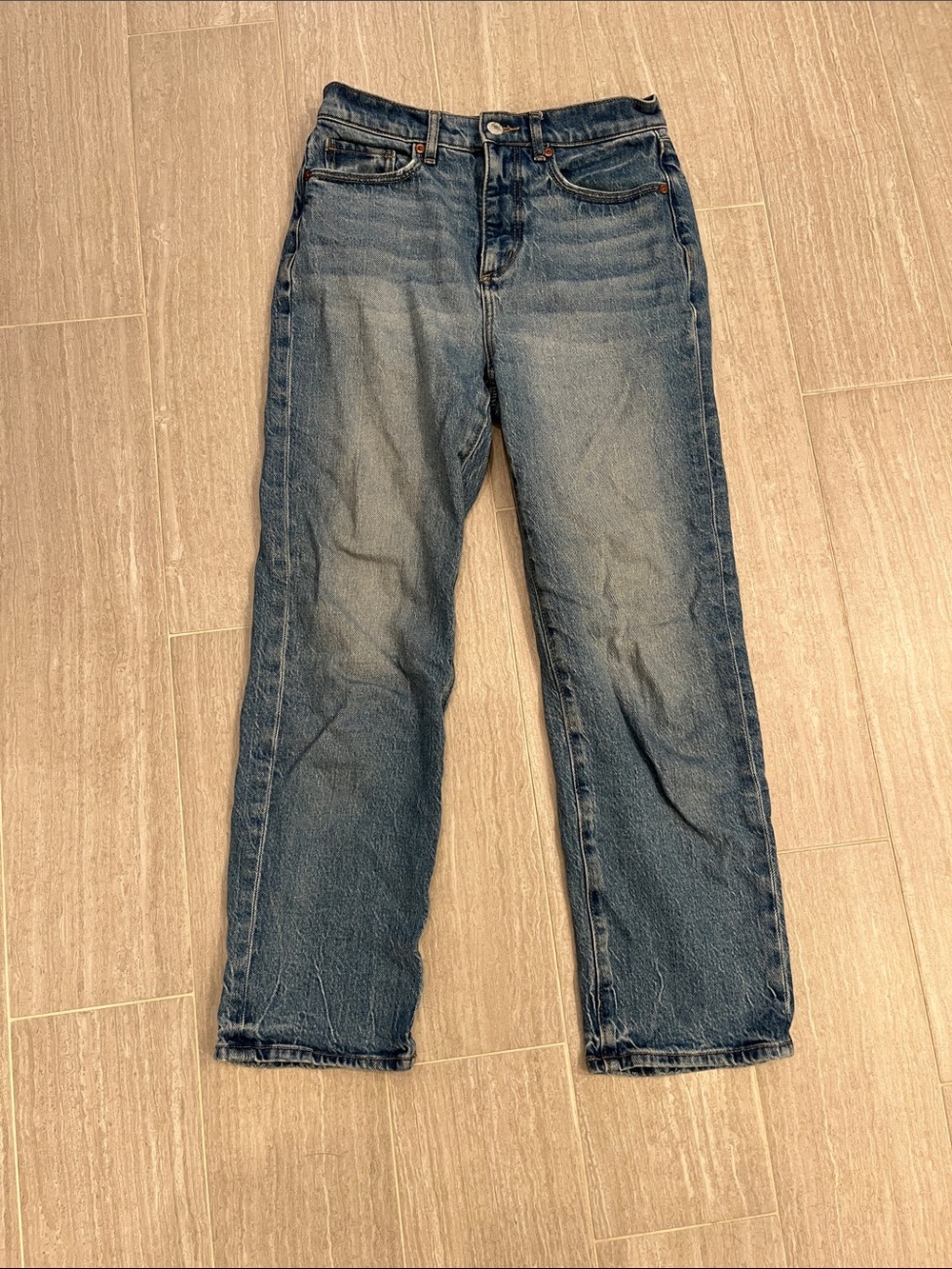 LOFT Women's Straight Leg Jeans — Faded Blue Denim